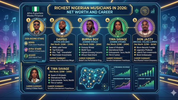 Richest Nigerian Musicians in 2026: Net Worth and Career