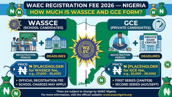 WAEC Registration Fee 2026 — How Much Is WASSCE and GCE Form in Nigeria